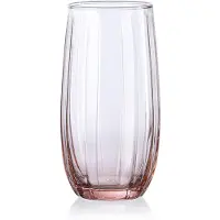 Pasabahce Linka – Roze Longdrinkglazen – Set van 3 – 500 ml – Stijlvolle glazen – Vaatwasserbestendig