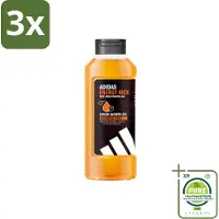 Adidas 3 x – Douchegel – Active Skin & Mind Energy Kick – 400 ml - Grootverpakking - Douchegel - Energie - Frisheid - Huidverzorging - Citroenolie
