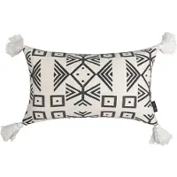 NOVÉE Black / white tassle | 30 x 50 cm | kussenhoes | polyester