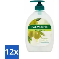 Palmolive 12 x - Milk & Olive - Handzeep Met Pomp - Verzorgend & Mild - 500 ml - Handzeep - Melk - Olijf - Natuurlijke Ingrediënten - Verzorgend