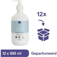 Abena Handzeep Voordeelverpakking - 12 x 500 ml - Handzeep Pompje - Geparfumeerd - Milde Vloeibare Handzeep met Pompje - Voor de Normale Huid