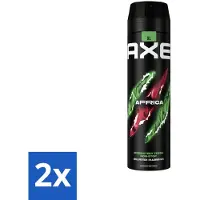 Axe - Deodorant Spray - Africa - Sinaasappel & Sandelhout - Verleidelijk Fris - 200 ml - Voordeelverpakking - 2 stuks
