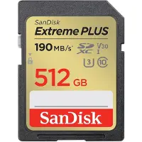 SanDisk 512GB SDXC Extreme Plus UHS-I geheugenkaart (Cameranu Exclusief)