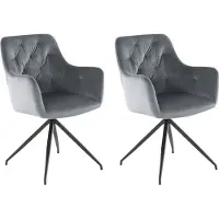 Loft 24 Tina-Armstoel - Grijs - Set van 2