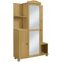 Notio Living Finca - Compacte kledingkast met spiegel in grenen (183 x 120 x 32 cm)
