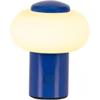 Lucide GUSTAV - Oplaadbare Tafellamp - Accu/Batterij - Ø 8 cm - LED Dimbaar - 1x0,8W 2700K - Blauw - Essential