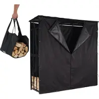 Lendo Online Brandhoutrek met Dak 180x60x180 cm Zwart
