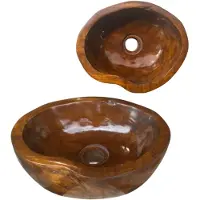 Lendo Online Waskom Ovaal 30x25x12 cm Teakhout Bruin