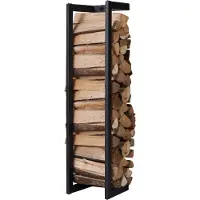 Lendo Online Brandhoutrek Wand 25x25x100 cm Zwart Staal