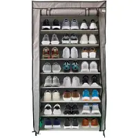 Lendo Online Schoenenkast opvouwbaar 9 vak 90x28x163cm grijs