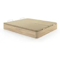 Vente-unique Boxspring set met opbergruimte 180 x 200 cm, kleur: licht natuurlijke + matras hybride met 7-zone pocketvering en traagschuim d.30cm - OLIANE van YSMÉE