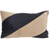 NOVÉE Velvet swirl zwart/beige | 30 x 50 cm | kussenhoes | fluweel/polyester