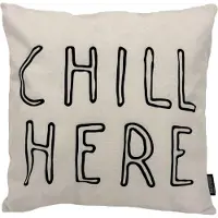 Gek op kussens! Chill Here Kussenhoes | Katoen / Linnen | 45 x 45 cm | Quote / Tekst