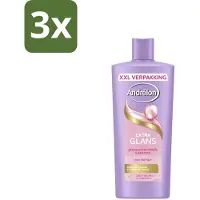 Andrélon 3 x – Shampoo – Extra Glans – 685 ml - Extra Glans Shampoo - Dof Haar - Zijde-extract - Vitamine C - Haarverzorging