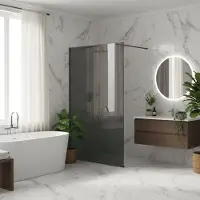 REA Walk-in Douchewand Flexi Grey / Titan 140