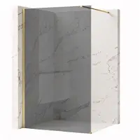 REA Flexi Grey 110 - Gehard Glas 8 Mm (Grijs) - Douchewand - Geborsteld Goud120X110X195Cm