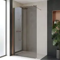 REA Walk-in Douchewand Flexi Grey / Brush Copper 100