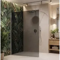 REA Walk-in Douchewand Flexi Grey / Chrome 130
