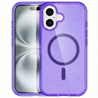 IMoshion Sparkle Backcover met MagSafe voor de Apple iPhone 16 - Glitter Paars