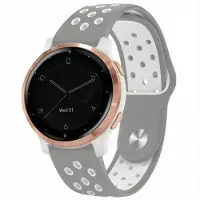 IMoshion Siliconen sportbandje - Universeel 18 mm aansluiting - Grey & White
