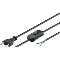 Goobay Aansluitsnoer | | 1.5 meter (2x 0.75mm², Met schakelaar, Zwart)