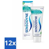 Sensodyne 12 x - Tandpasta - Deep Clean Gel - Grondige Reiniging - 75 ml - Tandpasta Voor Gevoelige Tanden - Gevoelige Tanden - Diepe Reiniging - Fluoride Tandpasta - Tandplak Verwijderen