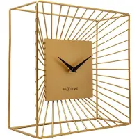 Nextime Tafel/Wandklok 25x25x12cm - Stil - Goud - Metaal - 'Vasco Table'