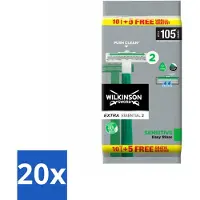 Wilkinson Sword Wilkinson - Wegwerpscheermesjes - Extra Essential 2 Sensitive - Zacht - 15 mesjes - Bulkverpakking - 20 stuks