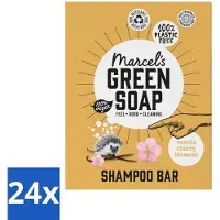Marcels Green Soap - Shampoobar - Vanilla & Cherry Blossom - Versterkt & verzorgt - 90 gr - Voordeelverpakking - 24 stuks