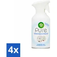 Air Wick - Spray - Zachtheid Van Katoen - Luchtverfrisser - 250 ml - Voordeelverpakking - 4 stuks