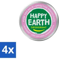 Happy Earth – Deodorant Balm – 100% Natuurlijk Lavender – 45 g - Voordeelverpakking - 4 stuks