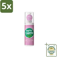 Happy Earth 5 x – Deodorant Spray – 100% Natuurlijk Lavender Ylang – 100 ml - Grootverpakking - Natuurlijke Deodorant Spray - Lavendel Ylang - Geur - Huidvriendelijk - Geen Witte Vlekken