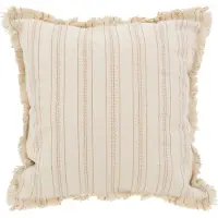 NOVÉE Yuna stripe beige | 45 x 45 cm | kussenhoes | katoen/linnen
