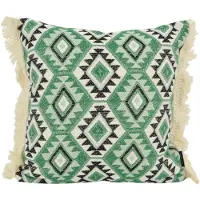 NOVÉE Aztec green | 45 x 45 cm | kussenhoes | katoen/linnen