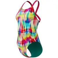 Speedo Fl Printed Leaderback Swimsuit Veelkleurig UK 30 Vrouw