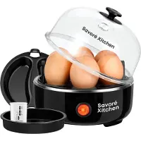 Savoré Kitchen 3-in-1 Eierkoker 7 Eieren - Electrisch - Eierkokers met Timer - Zwart