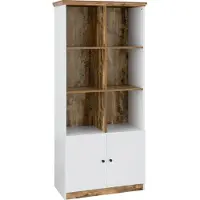 Loft 24 Castor-Boekenkast - 6-Vakken - Wit/Eiken
