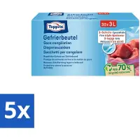 Toppits – Diepvrieszakjes – 3 Liter – 30 Zakjes - Bulkverpakking - 5 stuks
