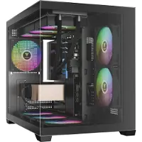 Gamdias Aura GC10M RGB Aquarium Gaming Case - mATX Game PC / Computer Behuizing - aRGB LED Verlichting - Inclusief 3 aRGB Fans
