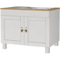 Notio Living Toscana-Wastafelkast - Wit/Honing Grenen