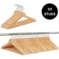 Springos Kledinghangers | Kledinghanger | 30 Stuks | Naturel
