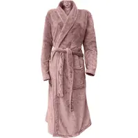 Linnick Flanel Fleece Badjas Uni - old rose - S