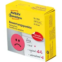 Avery Motivatiepunten Ø 19 mm, rood 3859 - 2 stuks