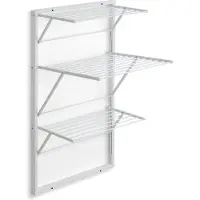 Arredamenti Italia 616 KARIM - Beukenhouten Handdoekrek - Inklapbaar Wanddroogrek - 15m Drooglengte - Kleur: wit - ARIT - Il cuore del legno