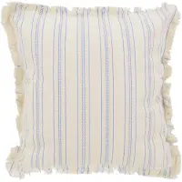 NOVÉE Yuna stripe blauw | 45 x 45 cm | kussenhoes | katoen/linnen
