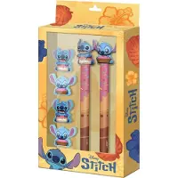 KARACTERMANIA - Disney Lilo en Stitch - Pack van Uitwisbare Gelpen - Potlood - 4 Gommen