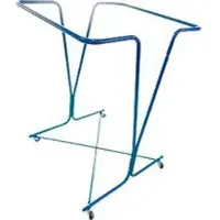 Mottez afvalzakdrager, voor afvalzakken met een inhoud van 600 l, verrijdbaar, B 800 x D 800 x H 1200 mm, gelakt stalen buis, blauw