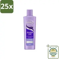 Andrélon 25 x – Shampoo – Zilver Care – 250 ml - Grootverpakking - Zilver Care Shampoo - Kleurcorrectie Haar - Paarse Pigmenten - Gele Tonen Verminderen - Koele Haarkleur