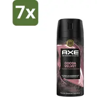 Axe 7 x – Deodorant – Cocoa Velvet – 150 ml - Deodorant Bodyspray - Frisheid - Lichaamsgeur - Warme Geur - Vanille