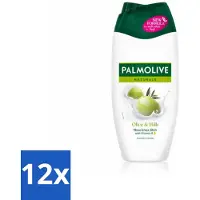 Palmolive 12 x Naturals - Olijf & Melk - Douchecrème - Natuurlijk & Verzachtend - 250 ml - Douchecrème - Olijf & Melk - Natuurlijke Ingrediënten - Vegan - Hydraterende